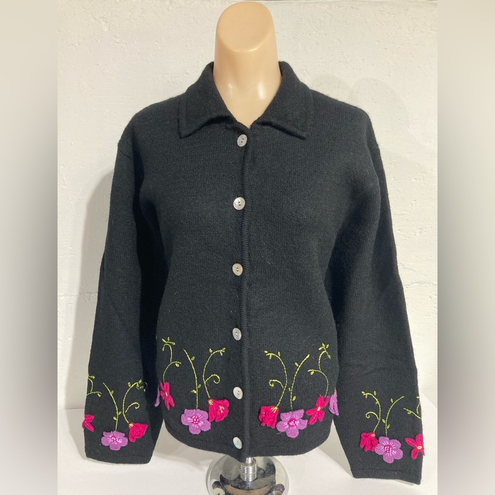 Black Embroidered ‘Boiled Wool’ Sweater / Jacket
Item# FWjkt2